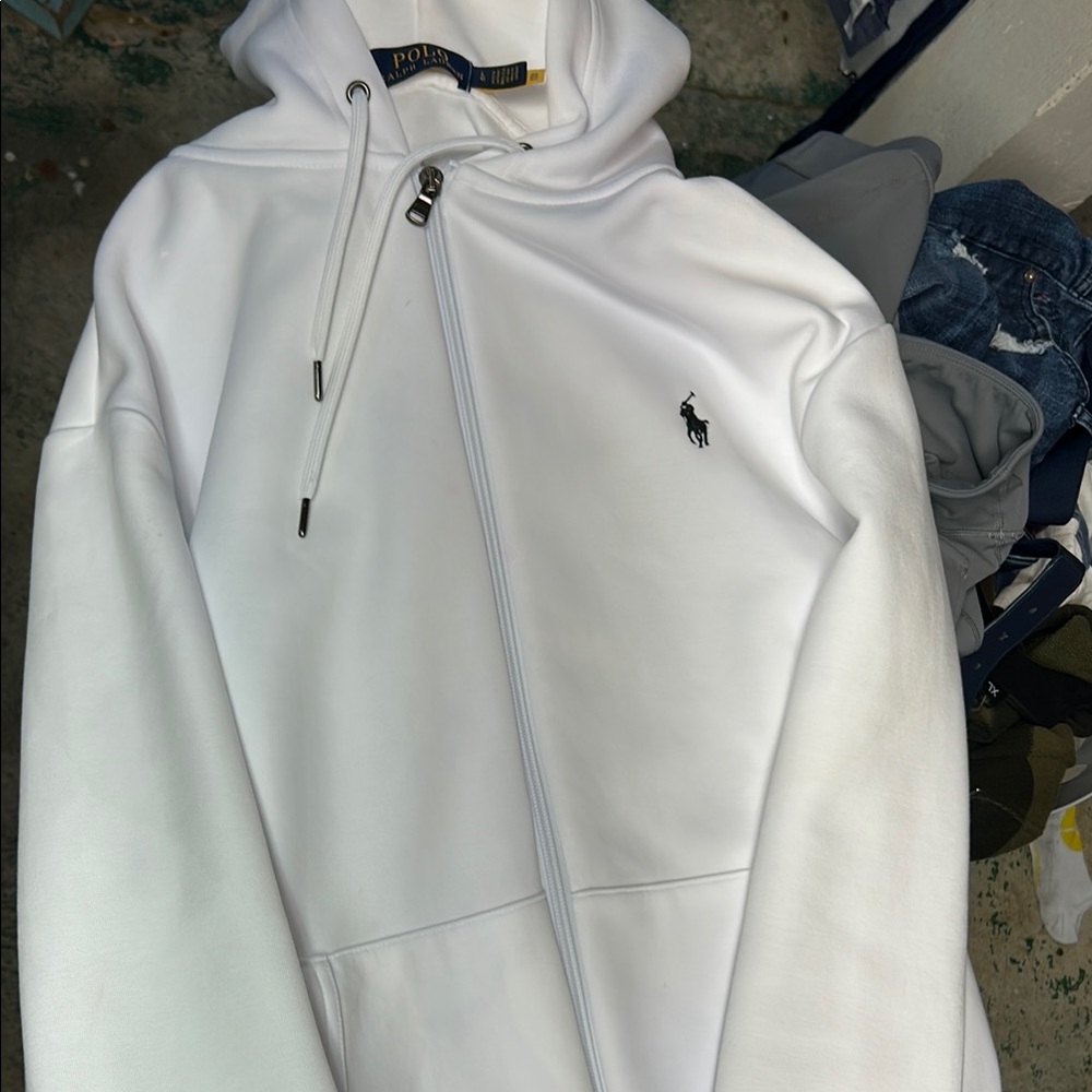 Polo by Ralph Lauren White Zip Up Sweater